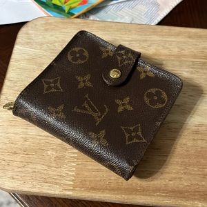 Authentic LV monogram compact wallet